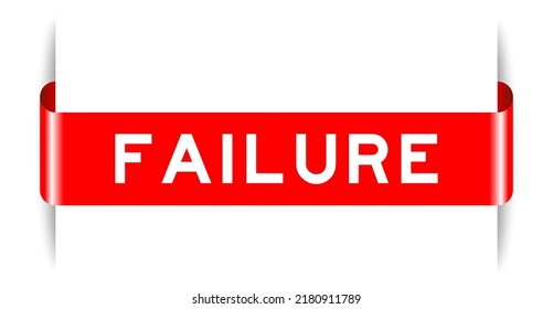 Red color inserted label banner with word failure on white background