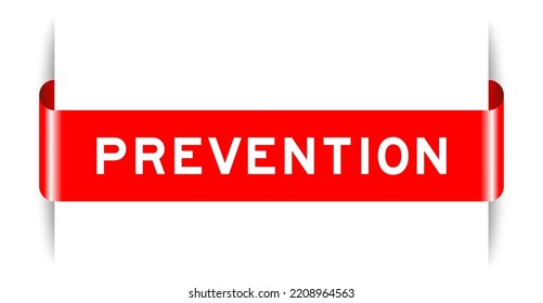 Banner de etiqueta insertado de color rojo con prevención de palabras en fondo blanco