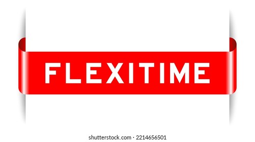 Red color inserted label banner with word on white background