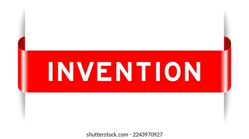 Eingelegter roter Farbmarkenbanner mit Worterfindung auf weißem Hintergrund