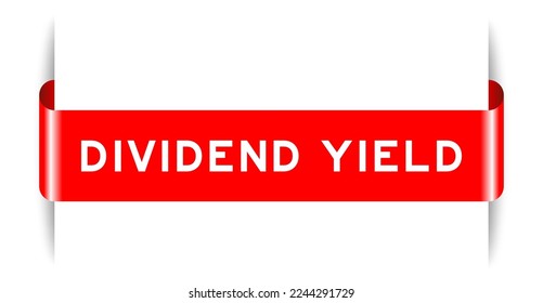Eingelegter roter Farbmarkenbanner mit Wortdividende auf weißem Hintergrund