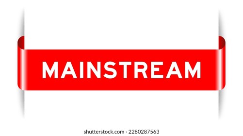 Banner de etiqueta insertado de color rojo con palabra estándar en fondo blanco