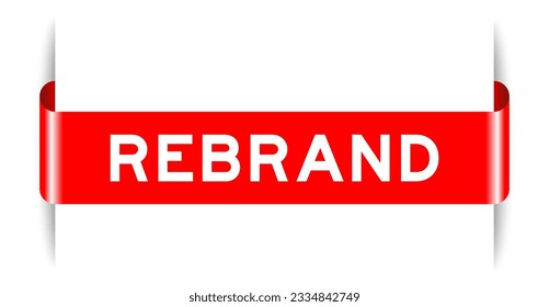 Banner de etiqueta insertado de color rojo con remarca de palabras en fondo blanco