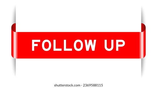 Banner de etiqueta insertado de color rojo con seguimiento de palabra sobre fondo blanco