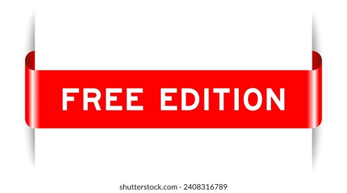 Banner de etiqueta insertado de color rojo con edición libre de palabras en fondo blanco