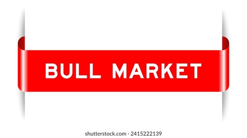 Banner de etiqueta insertado de color rojo con mercado de palabras toro en fondo blanco