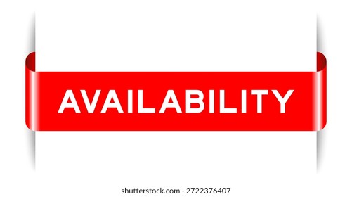 Cor vermelha inserida etiqueta banner com disponibilidade de palavra em fundo branco