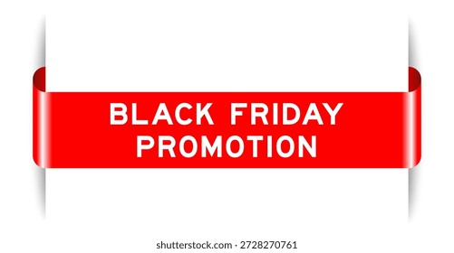 Cor vermelha inserida etiqueta banner com promoção palavra preto sexta-feira no fundo branco