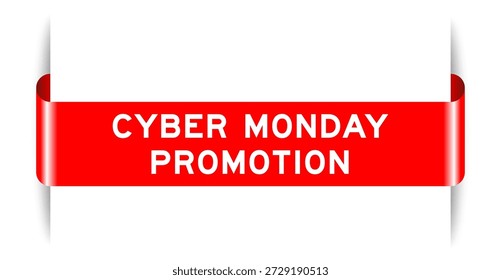 Cor vermelha inserida etiqueta banner com palavra cyber segunda-feira promoção no fundo branco