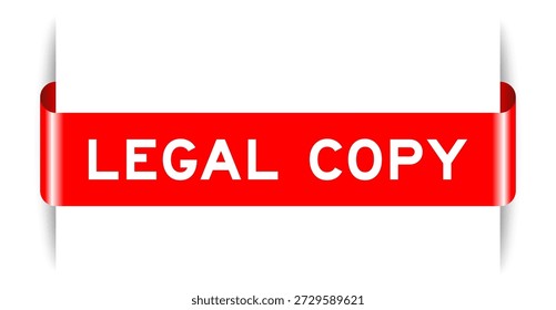 Color rojo insertado Anuncio de la etiqueta con la copia legal de la palabra en el fondo blanco
