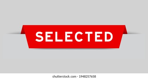Color rojo insertado etiqueta con la palabra seleccionada en fondo gris