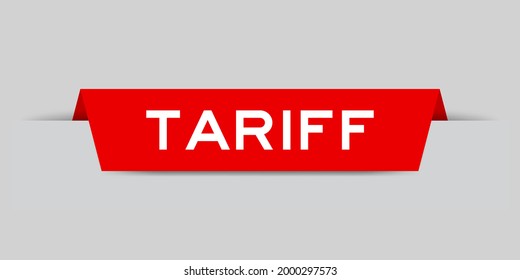 Color rojo insertado etiqueta con la tarifa de palabra sobre fondo gris