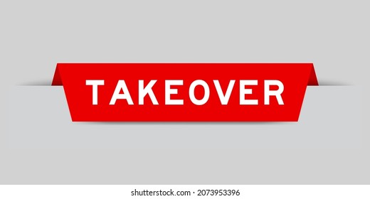 Red Color Inserted Label Word Takeover Stock Vector (Royalty Free