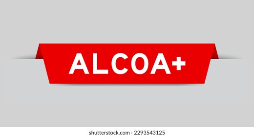 Red color inserted label with word ALCOA (Abbreviation of Attributable, Legible, Contemporaneous, Original and Accurate) plus on gray background