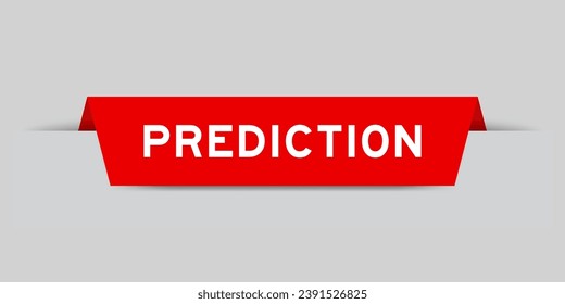Red color inserted label with word prediction on gray background