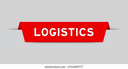 Rótulo inserido de cor vermelha com logística de palavras em fundo cinza