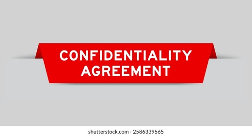 Red color inserted label with word confidentiality agreement on gray background