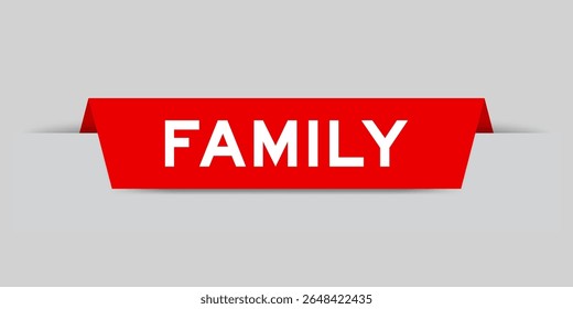 Rótulo inserido de cor vermelha com família de palavras em fundo cinza