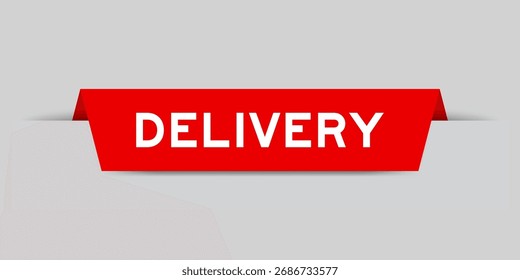 Rótulo inserido de cor vermelha com entrega de palavra em fundo cinza