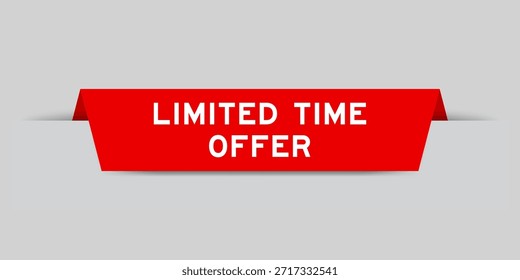 Rótulo inserido de cor vermelha com oferta de tempo limitado de palavra em fundo cinza