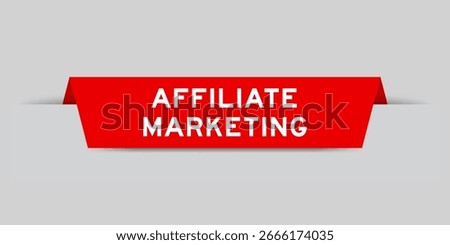Red color inserted label with word affiliate marketing on gray background