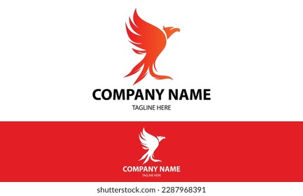 Leyenda de color rojo Resumen Diseño del logotipo del mito Phoenix