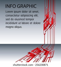 red color Light Abstract Technology background for computer graphic website internet and business. circuit. silver white background. text box. label. card.