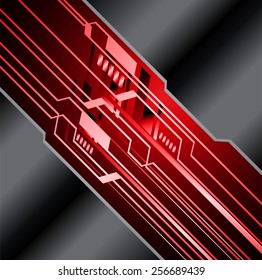 red color Light Abstract Technology background for computer graphic website internet and business. circuit. silver white background. text box. label. card.