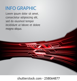 red color Light Abstract Technology background for computer graphic website internet and business. circuit. silver background. text box. label. card.