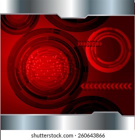 red color Light Abstract Technology background for computer graphic website internet and business. circuit. silver background. text box. label. card.
