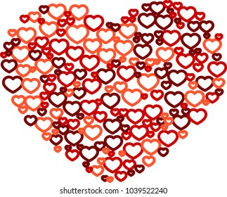 Red color line Crowded heart