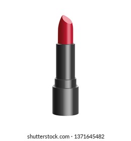 Red color lipstick single object 3d realistic glossy vector illustration