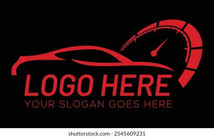 Red Color Luxury Fast Car Logo Design