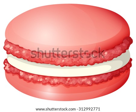 Red color macaron alone illustration