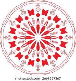 Diseño de Mandala rojo eps 10.