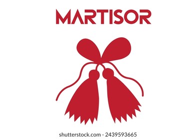 red color of martisor template background vector