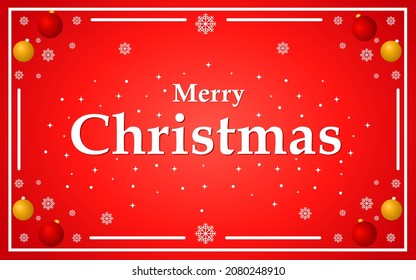 red color merry christmas background design. design for horizontal banner template.
