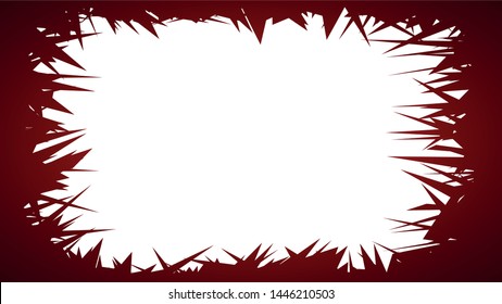 Red  Color Messy Sharp Thorn Frame Border 