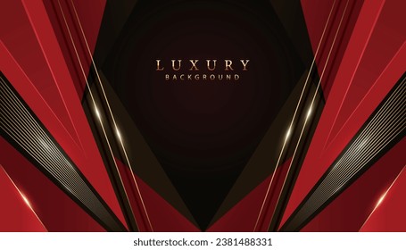 red color modern and creative abstract digital decorative backdrop.golden glowing lines luxury dark award background,vector illustration invitation and greeting card design element.