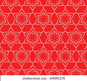 red color modern floral pattern. Seamless vector illustration. for interior design, printing, wallpaper, invitation.