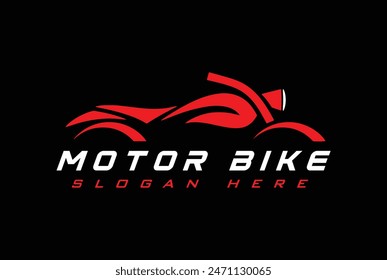 red color motor bike sports logo vector design illustration