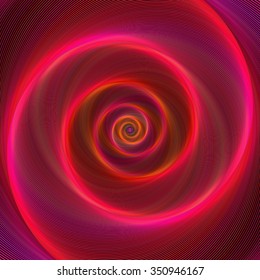 Red Color Neon Light Spiral Design Background