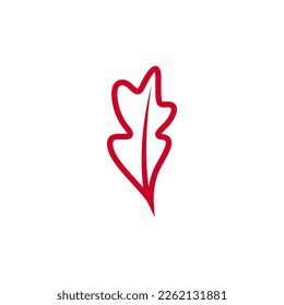 red color OAK leaf icon logo design vector illustration.