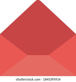 Red Color Open Envelop Icon Illustration