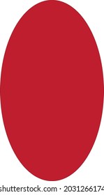 Red color oval shape on white background vector. 