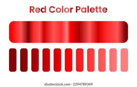 rote Farbpalette. roter Farbverlauf. rote Gruppe. Vektorgrafik