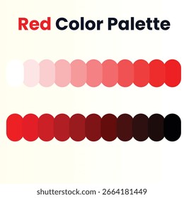 Tons e sombras da paleta de cores vermelhas