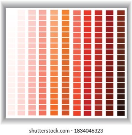 Red color palette. color shades. vector illustration