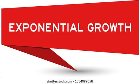 Red Color Paper Speech Banner With Word Exponential Growth On White Background