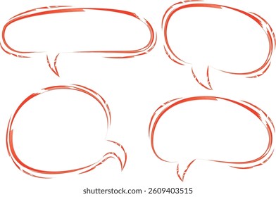 red color pattern abstract speech bubbles set vector